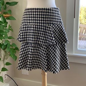 Trina Turk Tiered Houndstooth Skirt